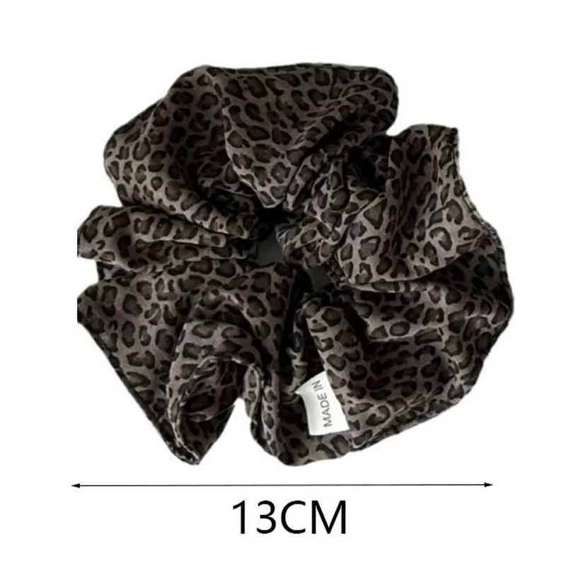 korea fashion Leopard print oversized scrunchie for women girls black hair ubber bands elastic big hair tie  Retro hair rope