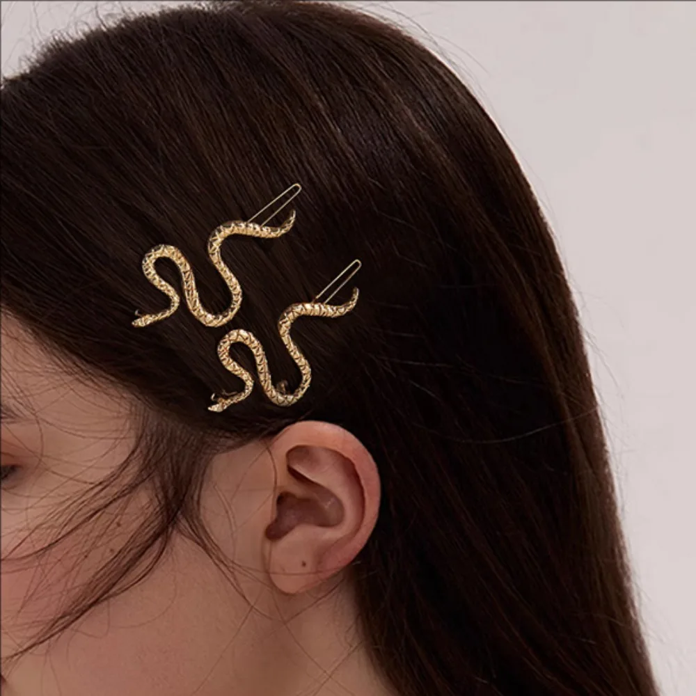 Gothic Punk Metal Snake Medusa Hairpin Hair Clip for Women Side Bangs Holder Girls Retro Barrettes Jewelry Headwear Accessories