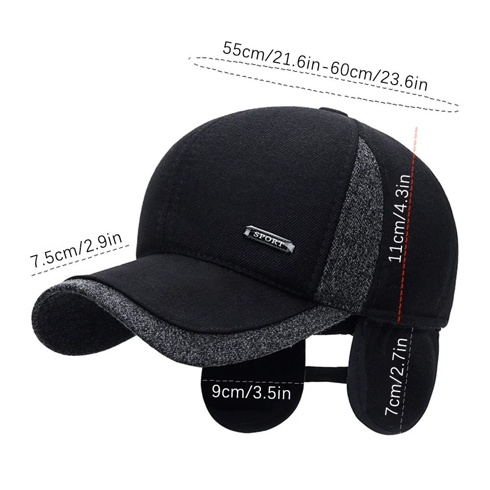 2025 Hunting Duck Tongue Hat Winter Thermal Suitable Dad The Elderly Outdoor Sports Fishing Sunscreen Hat Plush Windproof Hat