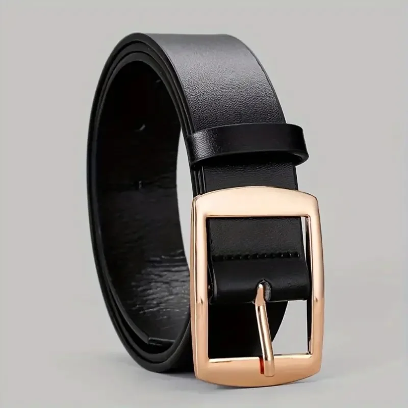 1pcs Men's Casual PU Leather Belt with Fashion Alloy Square Buckle for Daily Wear,Leisure Activities Multiple colors to choose
