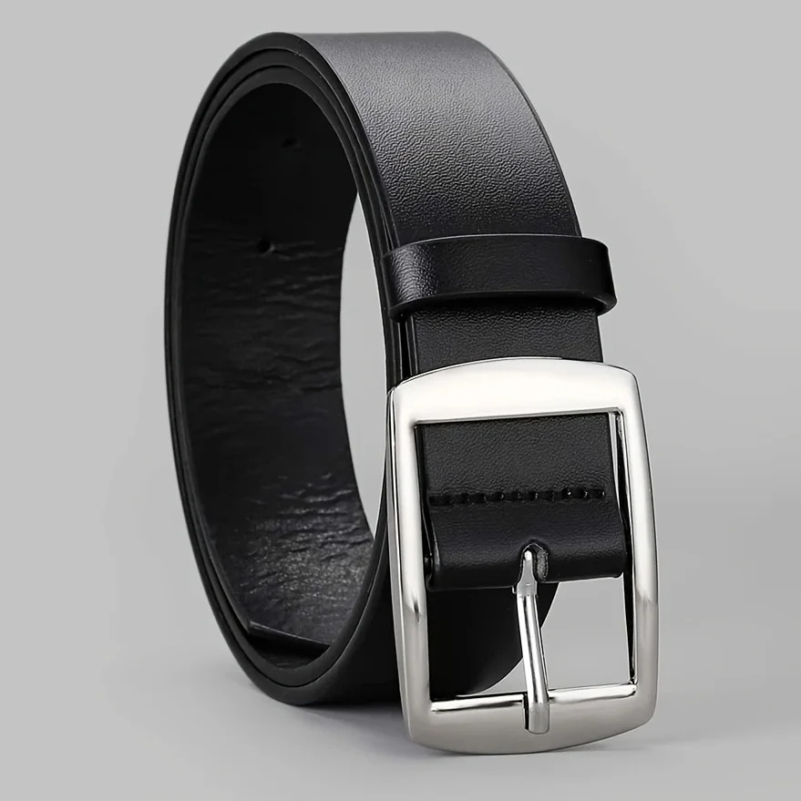 1pcs Men's Casual PU Leather Belt with Fashion Alloy Square Buckle for Daily Wear,Leisure Activities Multiple colors to choose