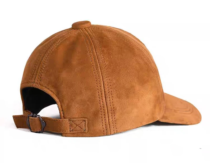 2025 Male Suede Genuine Leather Sheepskin 56-60CM Black/Brown Baseball Caps For Women/Man Casual Street Gf Gorras Hat