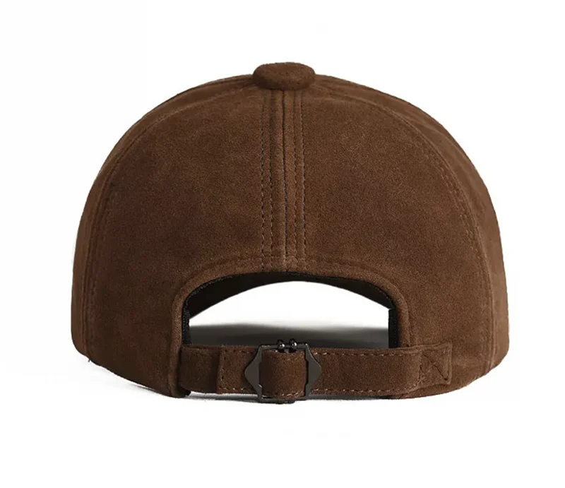 2025 Male Suede Genuine Leather Sheepskin 56-60CM Black/Brown Baseball Caps For Women/Man Casual Street Gf Gorras Hat