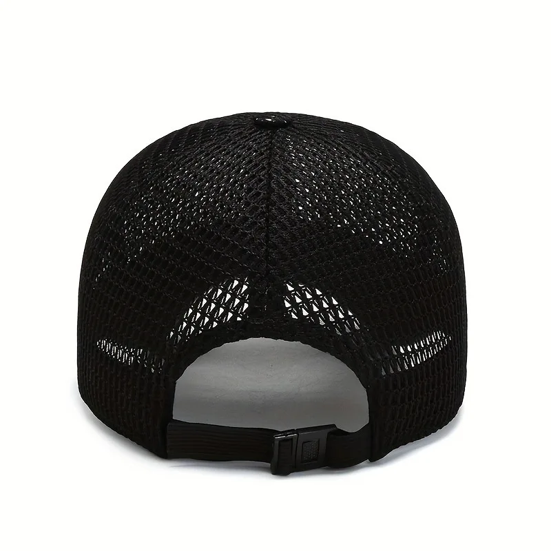 Men's Solid Color Mesh Breathable Baseball Cap Sun Protection Hat Women Sports Cap Camping Cap