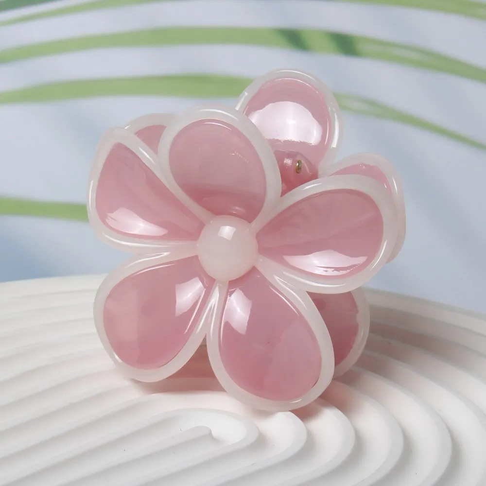 Flower Hair Claw Clips for Women Hair Hold Nonslip Hawaiian Cute Plumeria Spring and Summer Hair Clips Beach Hair Accessories