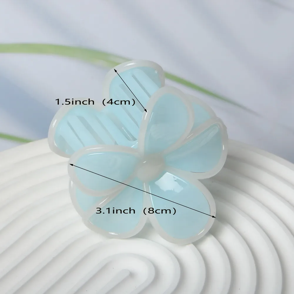 Flower Hair Claw Clips for Women Hair Hold Nonslip Hawaiian Cute Plumeria Spring and Summer Hair Clips Beach Hair Accessories
