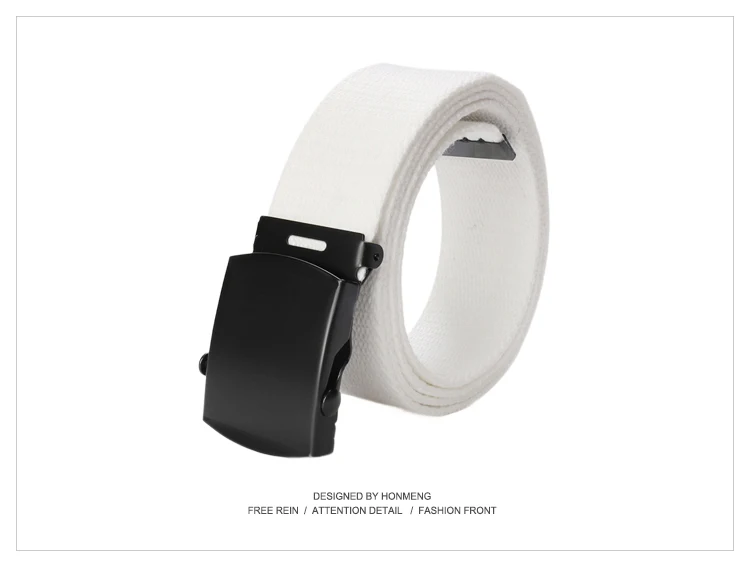 New Unisex Automatic Buckle Fashion Nylon Belt Classic Popular Casual Light Practical Woven Smooth Women Men Canvas Belt 3.8cm