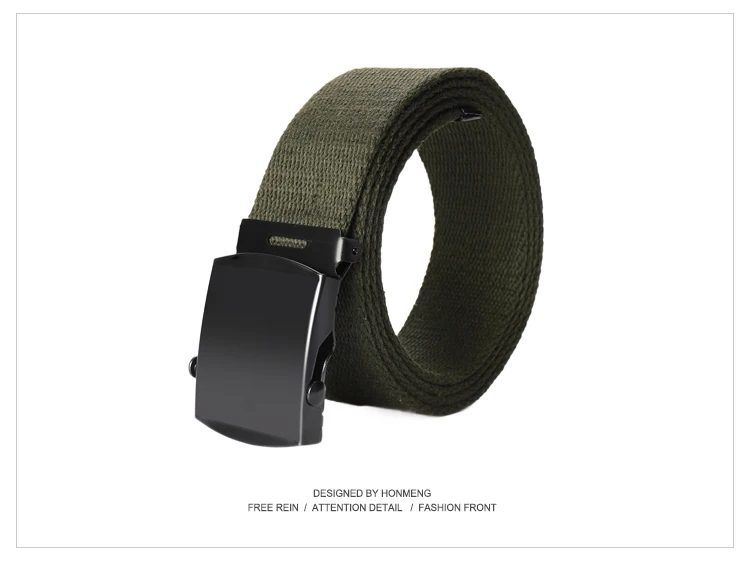 New Unisex Automatic Buckle Fashion Nylon Belt Classic Popular Casual Light Practical Woven Smooth Women Men Canvas Belt 3.8cm