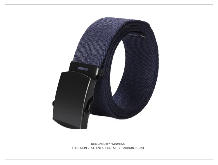 New Unisex Automatic Buckle Fashion Nylon Belt Classic Popular Casual Light Practical Woven Smooth Women Men Canvas Belt 3.8cm