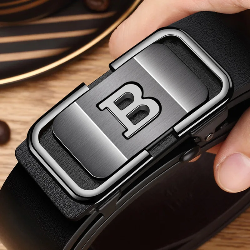 Top Quality Famous Brand Belt Men Genuine Luxury Leather Casual Belts for Men Strap Male Metal Automatic B Buckle Fashion Belt