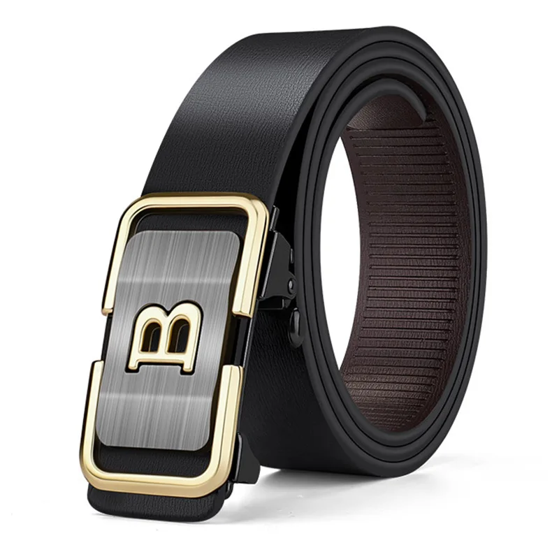 Top Quality Famous Brand Belt Men Genuine Luxury Leather Casual Belts for Men Strap Male Metal Automatic B Buckle Fashion Belt