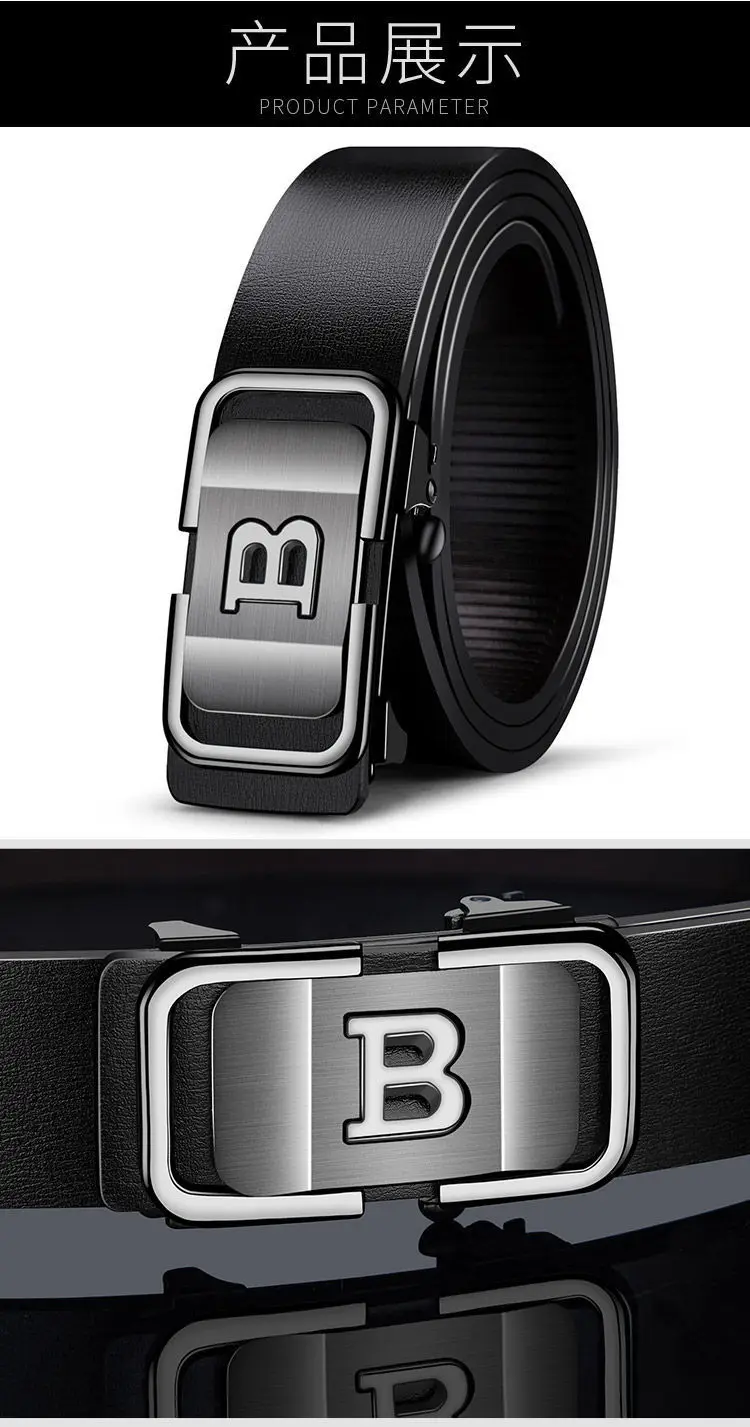 Top Quality Famous Brand Belt Men Genuine Luxury Leather Casual Belts for Men Strap Male Metal Automatic B Buckle Fashion Belt