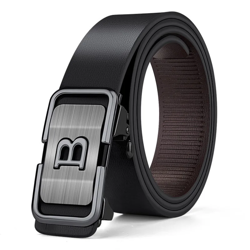 Top Quality Famous Brand Belt Men Genuine Luxury Leather Casual Belts for Men Strap Male Metal Automatic B Buckle Fashion Belt