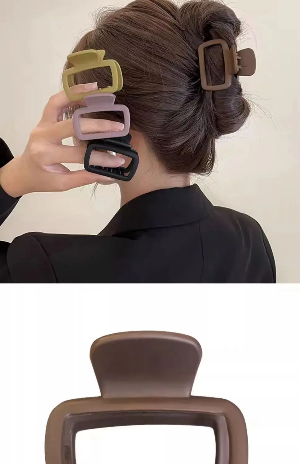 Nwe Women's Square Lightweight Hair Claw Clip Fashionable Elegant Hair Accessory Clip Suitable Hair Styling Makeup