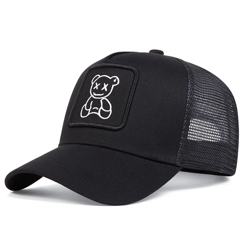 Unisex XX Little Bear Embroidery Baseball Net Caps Spring and Summer Outdoor Adjustable Casual Hats Sunscreen Hat