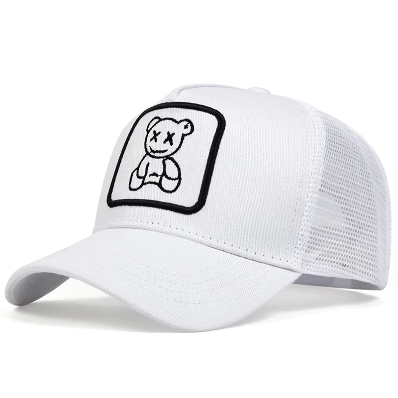 Unisex XX Little Bear Embroidery Baseball Net Caps Spring and Summer Outdoor Adjustable Casual Hats Sunscreen Hat