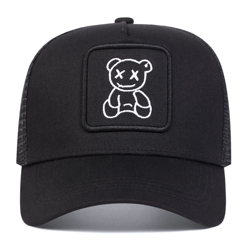 Unisex XX Little Bear Embroidery Baseball Net Caps Spring and Summer Outdoor Adjustable Casual Hats Sunscreen Hat