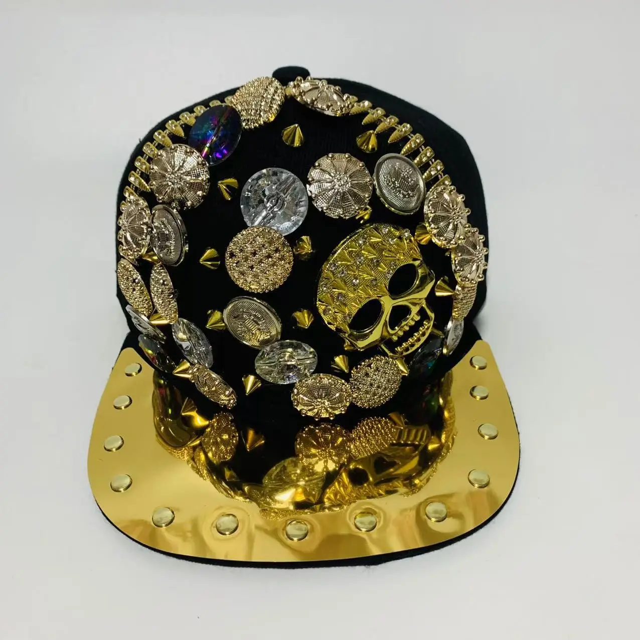 Men And Women New Handmade Cool Button Fashion Rivet Street Dance Fashion Cap