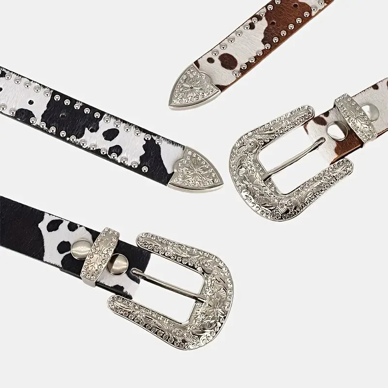 Women's Retro Casual Trend Carved Buckle Belt For Women Men,Punk Style Rivet Y2k Belt, Paired With Jeans ,Skirts-For Ideal Gifts