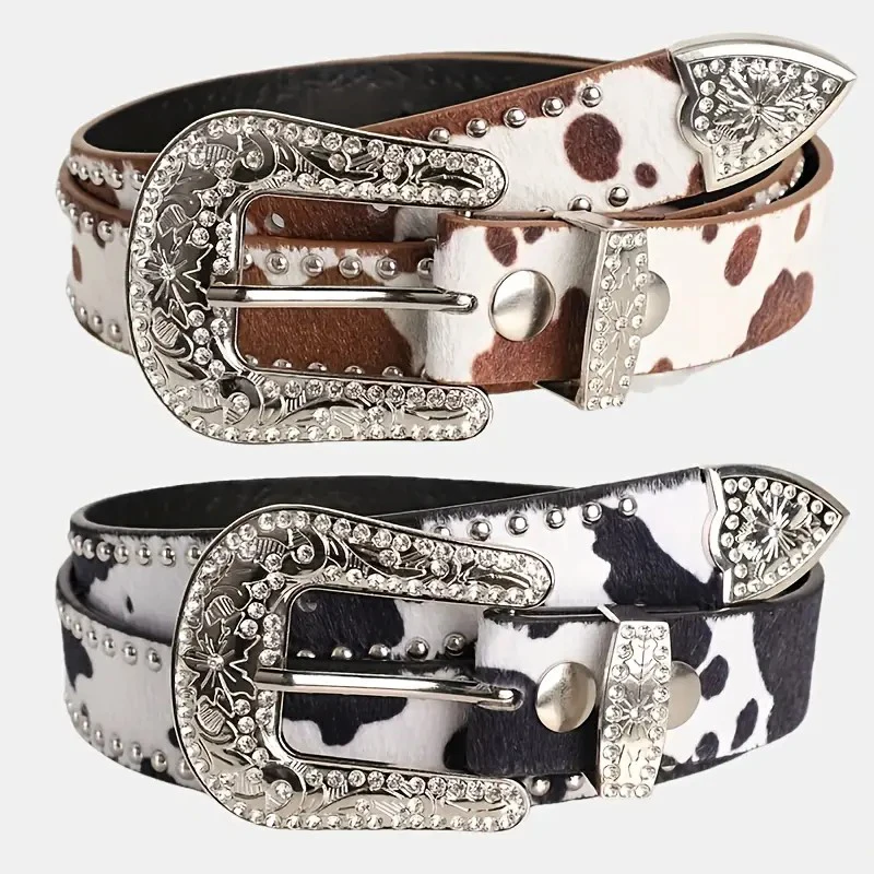 Women's Retro Casual Trend Carved Buckle Belt For Women Men,Punk Style Rivet Y2k Belt, Paired With Jeans ,Skirts-For Ideal Gifts