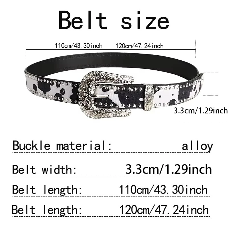 Women's Retro Casual Trend Carved Buckle Belt For Women Men,Punk Style Rivet Y2k Belt, Paired With Jeans ,Skirts-For Ideal Gifts