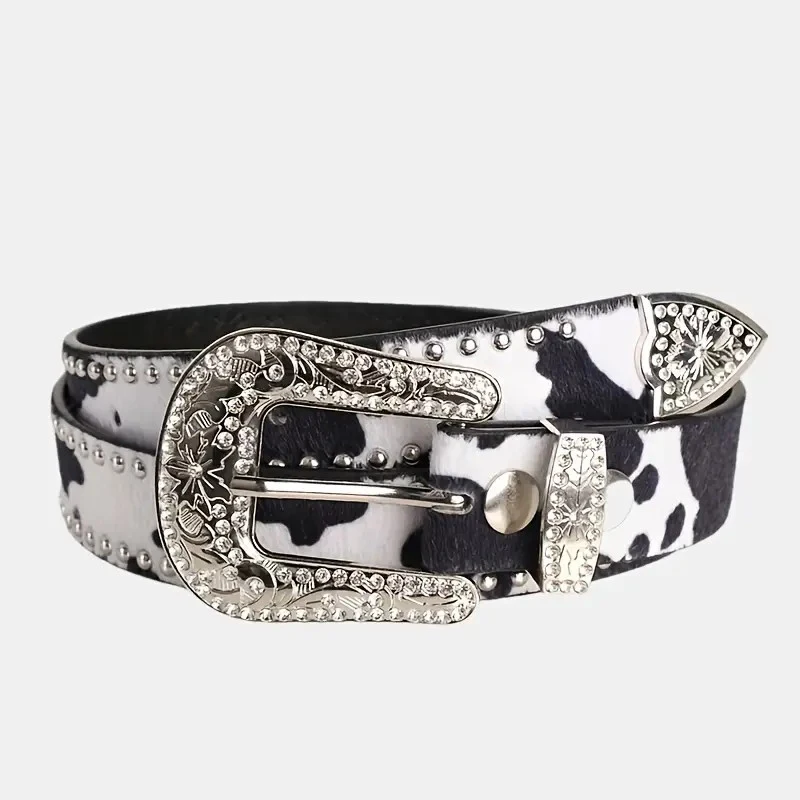 Women's Retro Casual Trend Carved Buckle Belt For Women Men,Punk Style Rivet Y2k Belt, Paired With Jeans ,Skirts-For Ideal Gifts