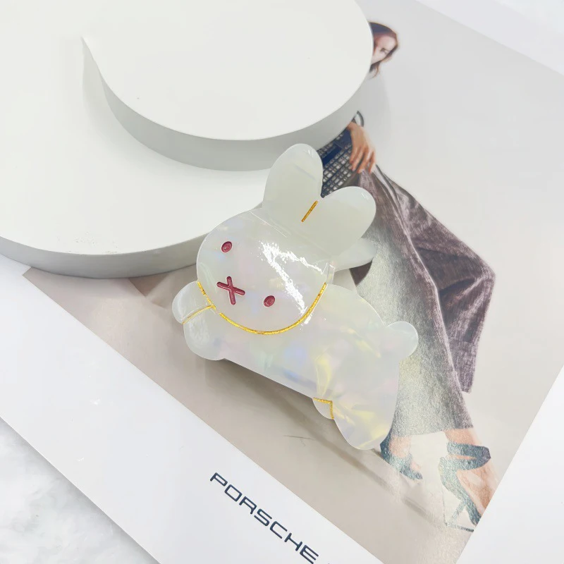 1pc new cute rabbit hair clip, acetate hair grab, suitable for less hair, hair clip, shark clip, clip, hair accessory, hair
