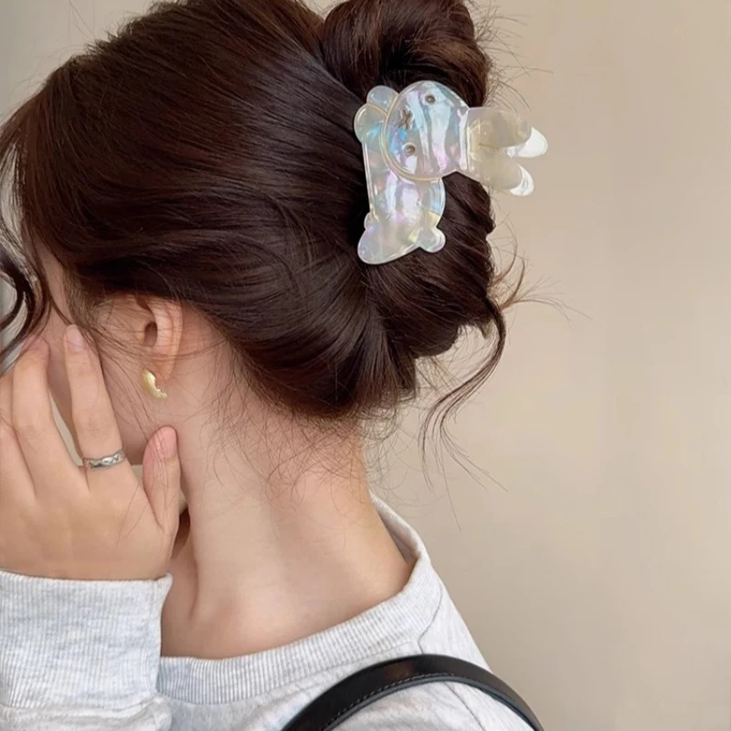 1pc new cute rabbit hair clip, acetate hair grab, suitable for less hair, hair clip, shark clip, clip, hair accessory, hair