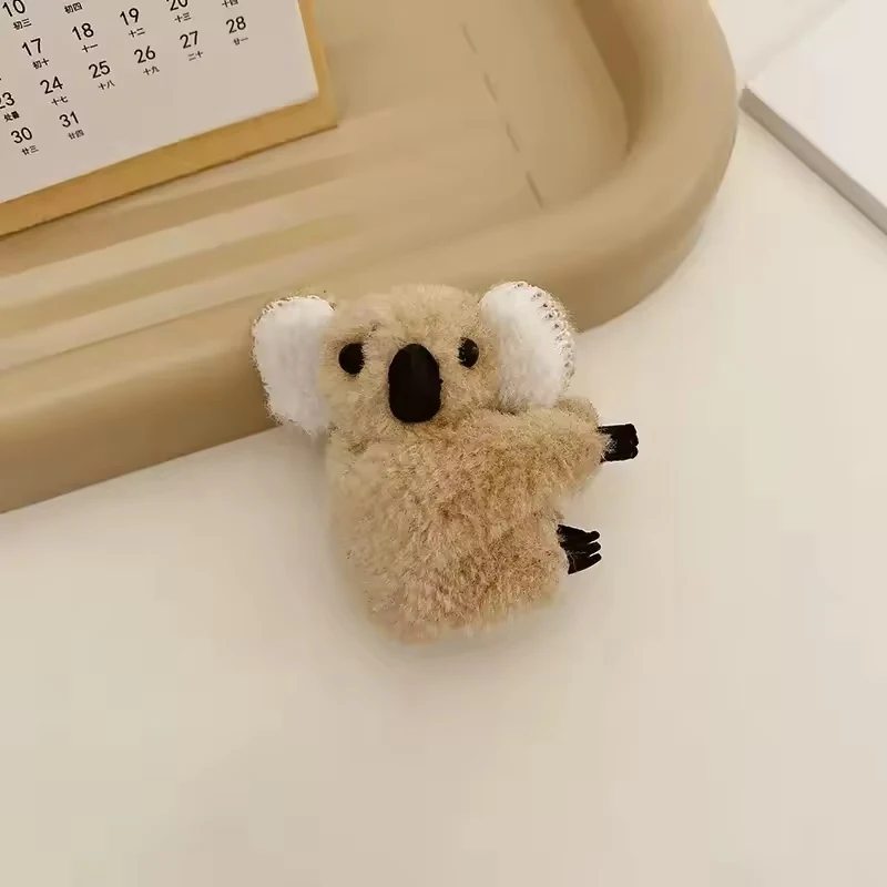 1/2pcs new cute koala hair clip; plush tree kangaroo side clip; autumn and winter three-dimensional bangs clip
