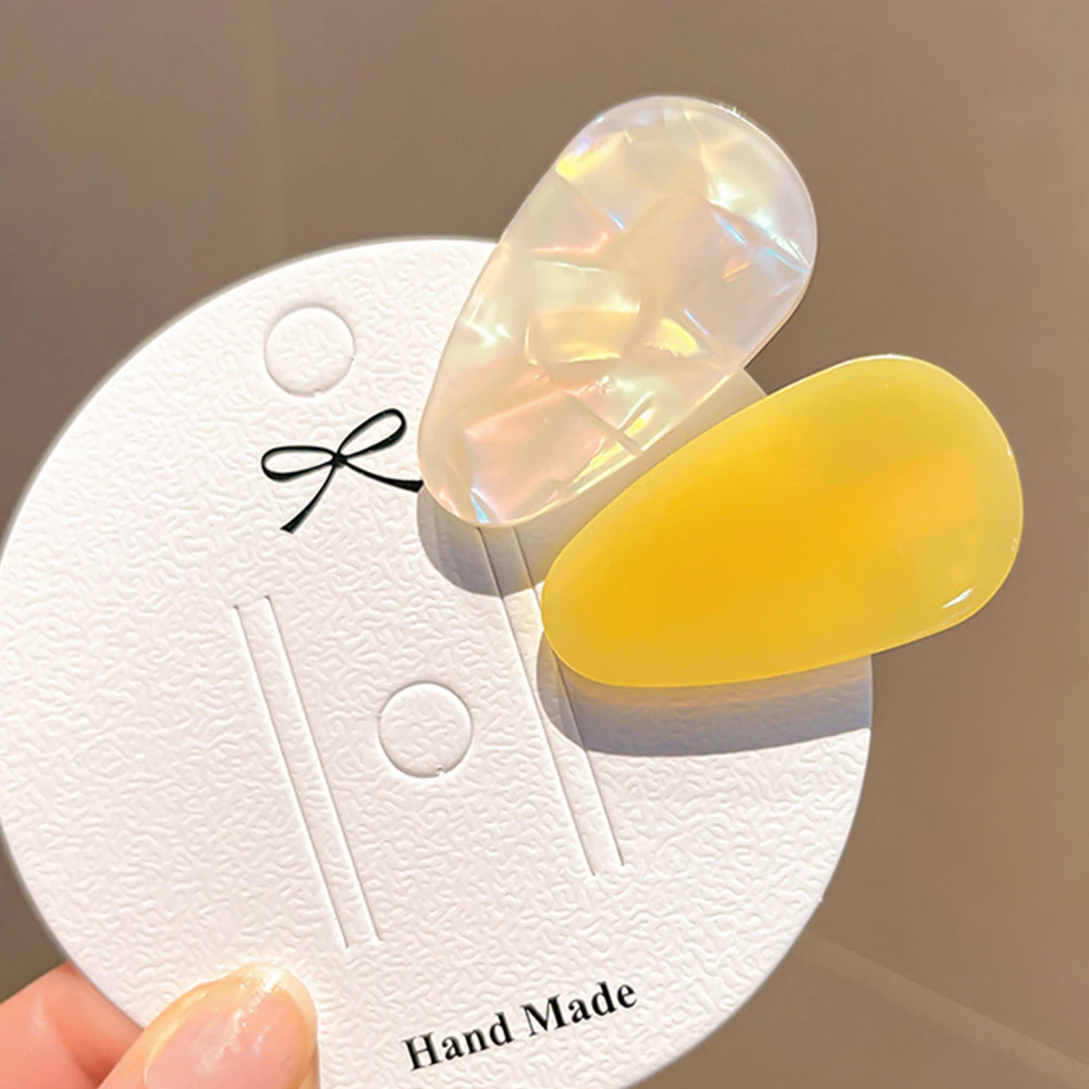 New Korean Acetic Acid Geometric Women Side Clip Fashion Fresh Girl Hair Clip Crab Retro Bangs Duckbill Clip Hair Accessories