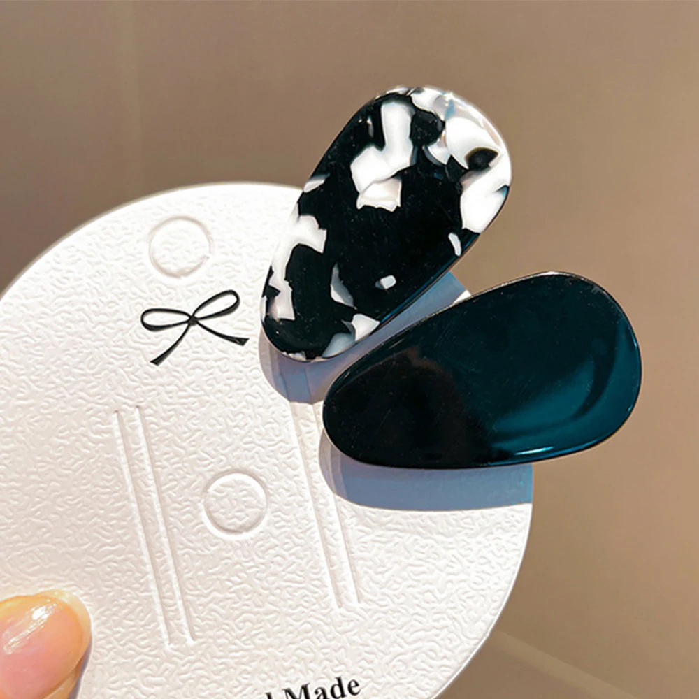 New Korean Acetic Acid Geometric Women Side Clip Fashion Fresh Girl Hair Clip Crab Retro Bangs Duckbill Clip Hair Accessories