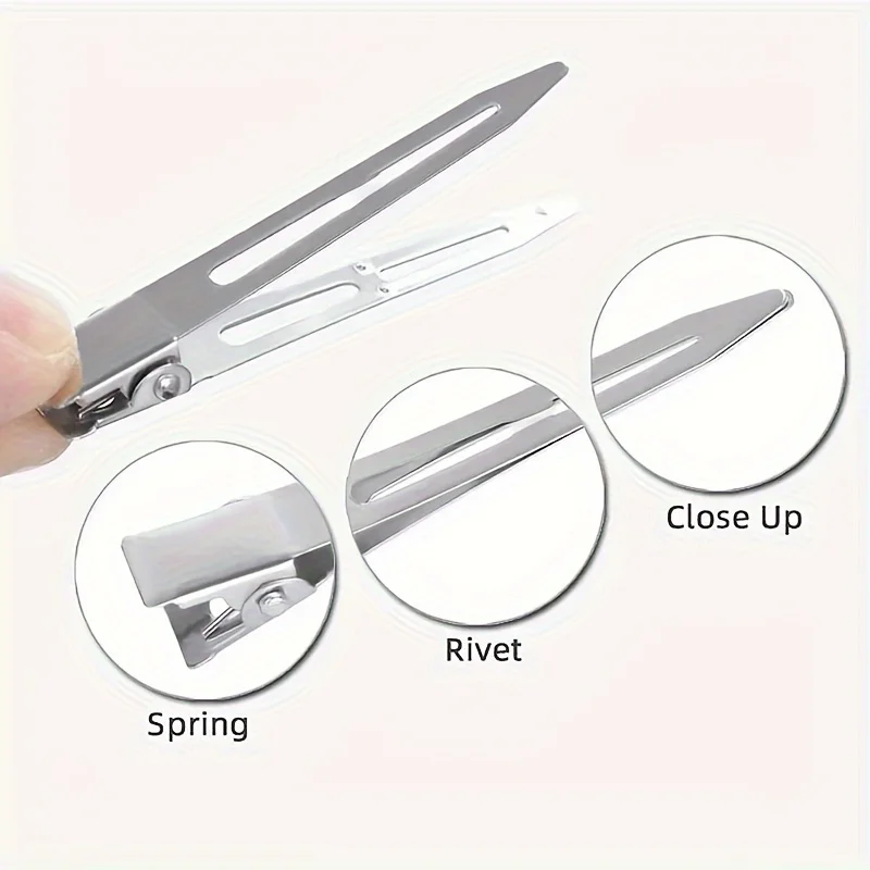20/100pcs Positioning Metal Hair Clips Duck Billed Hairpins for Women Styling Tools Barber Hair Cut Clamps DIY Curls for Salon