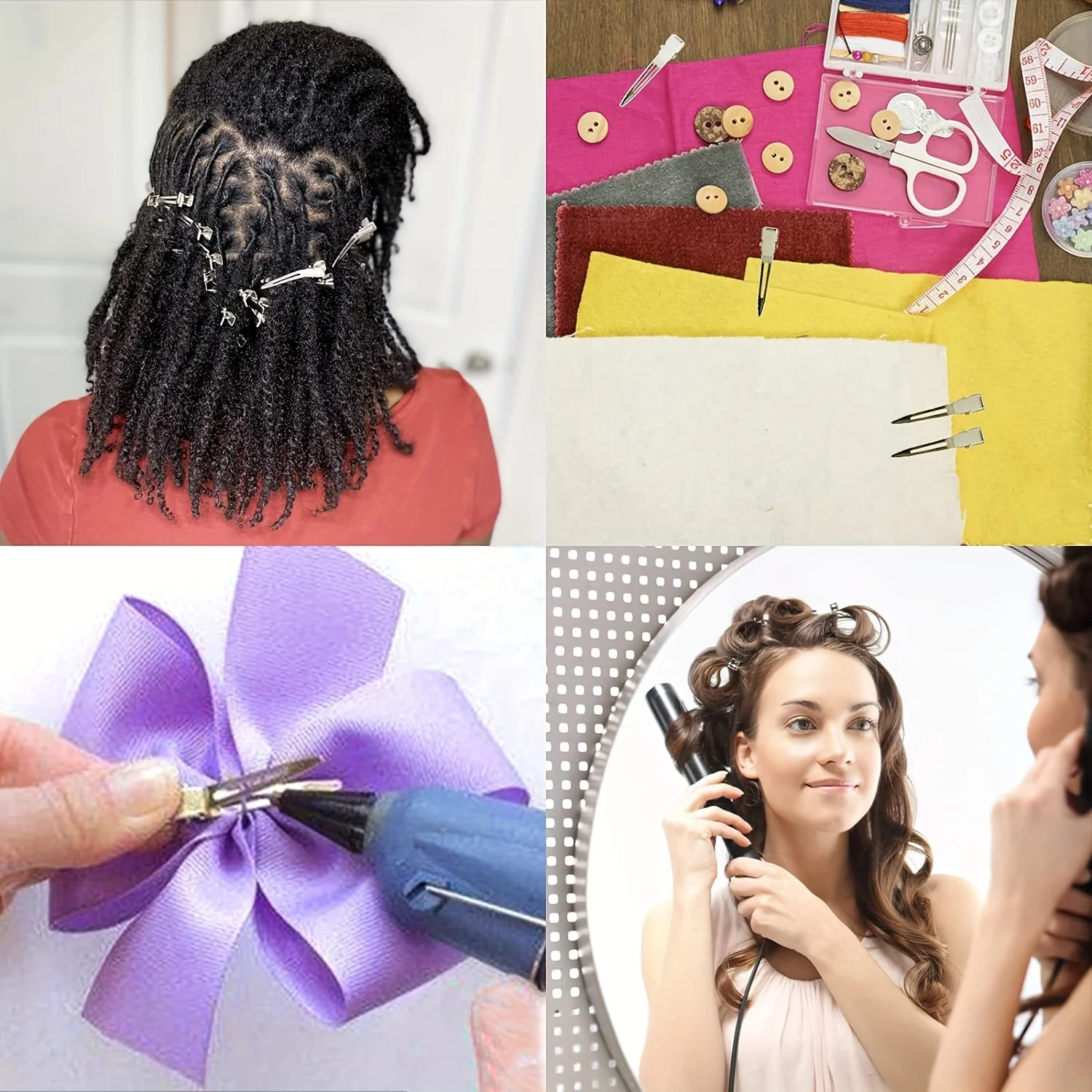 20/100pcs Positioning Metal Hair Clips Duck Billed Hairpins for Women Styling Tools Barber Hair Cut Clamps DIY Curls for Salon