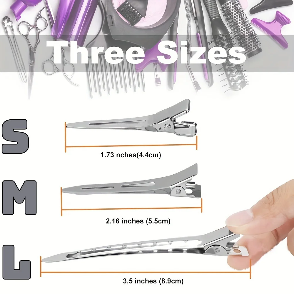 20/100pcs Positioning Metal Hair Clips Duck Billed Hairpins for Women Styling Tools Barber Hair Cut Clamps DIY Curls for Salon