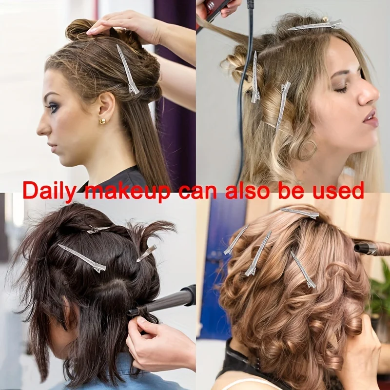 20/100pcs Positioning Metal Hair Clips Duck Billed Hairpins for Women Styling Tools Barber Hair Cut Clamps DIY Curls for Salon