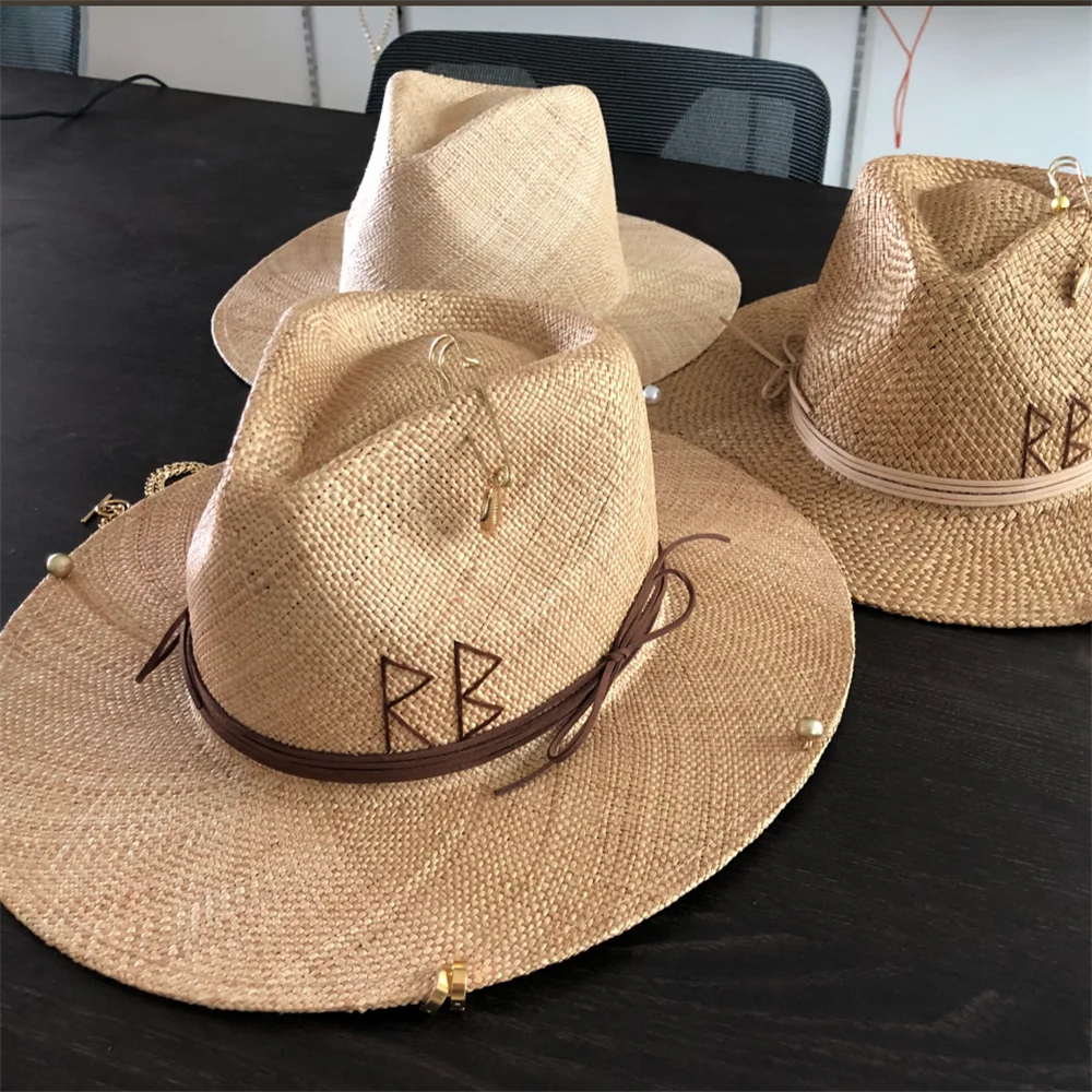 Summer straw hat DIY treasure straw hat sun hat beach hat supports various hat customization men and women new hat 모자