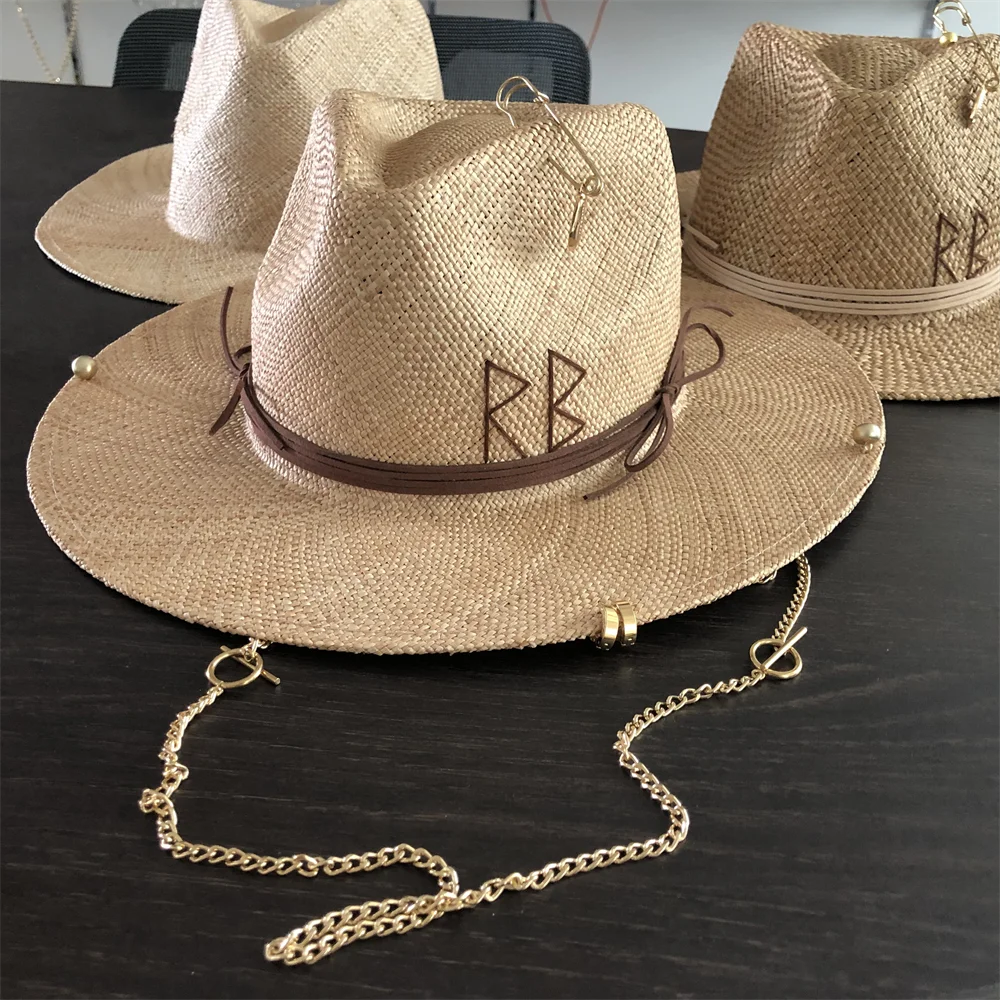 Summer straw hat DIY treasure straw hat sun hat beach hat supports various hat customization men and women new hat 모자