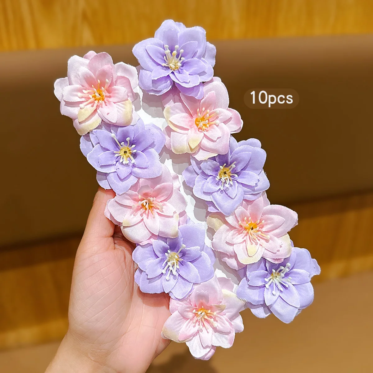 10 Pink Purple Sweet Flower Hair Clips for Daily Use Hair Accessories