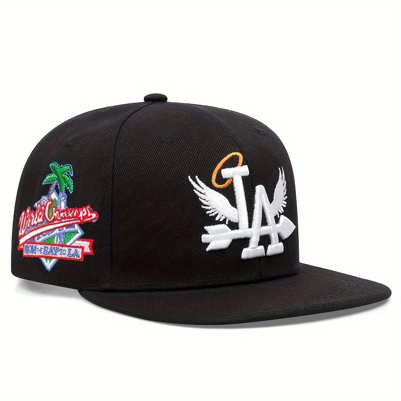 1/2/3/4PCS Fashion Unisex LA Embroidery Baseball Caps Los Angeles Snapback Hat Angel Wings Hip Hop Caps Outdoor Adjustable Hats
