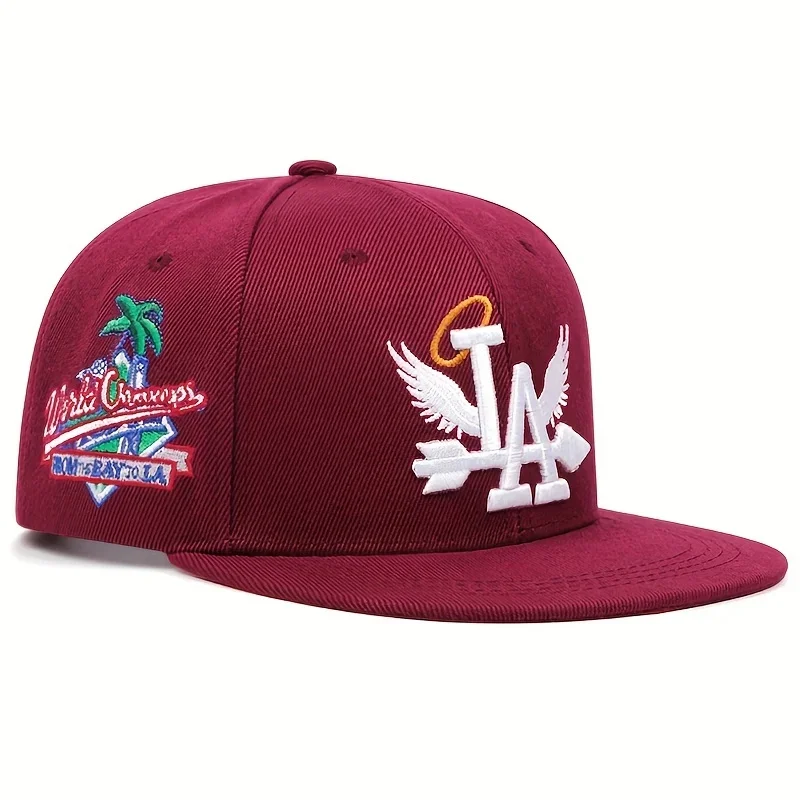 1/2/3/4PCS Fashion Unisex LA Embroidery Baseball Caps Los Angeles Snapback Hat Angel Wings Hip Hop Caps Outdoor Adjustable Hats