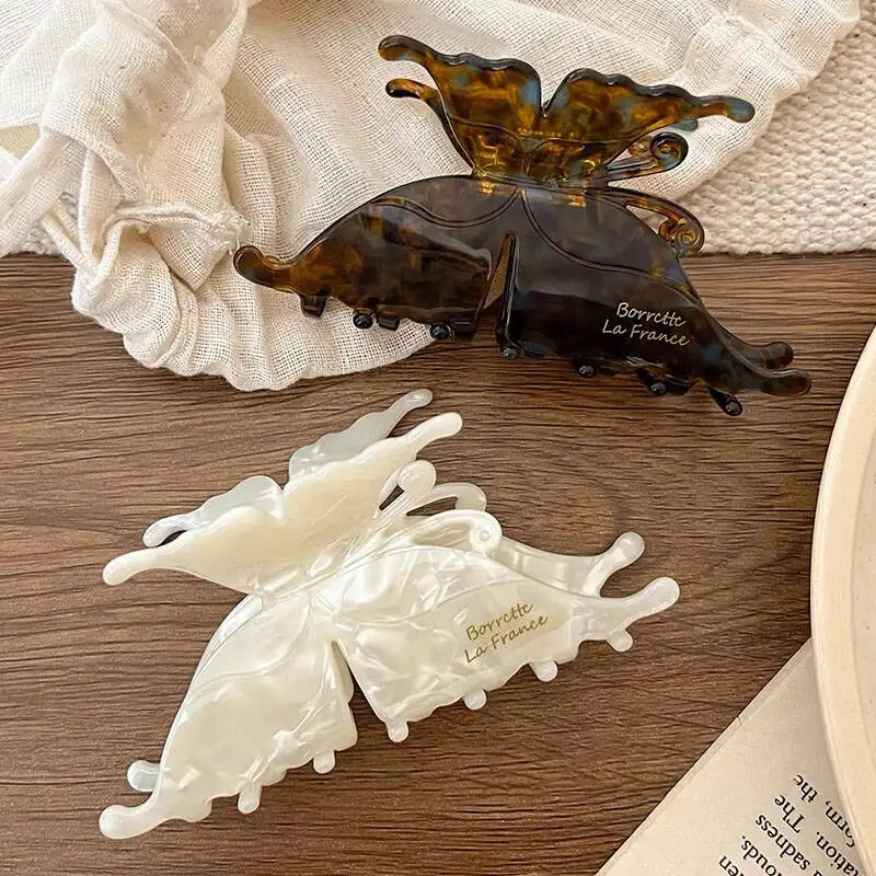 Exquisite Acetate Hair Claws Elegant Butterfly Shark Hair Clips Barrettes For Women Korean Design Hair Accessories Headwear Gift