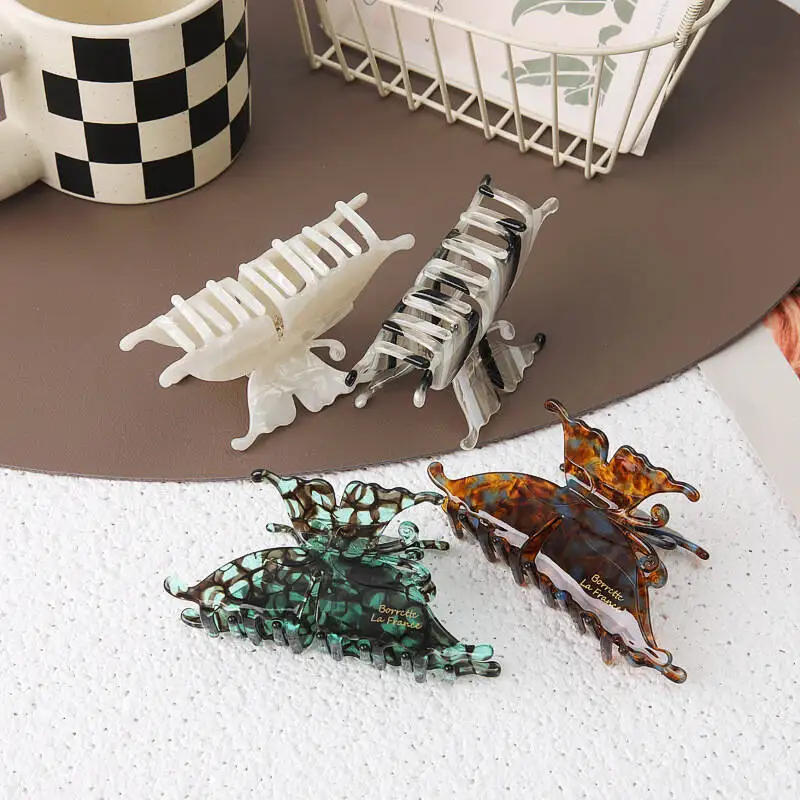 Exquisite Acetate Hair Claws Elegant Butterfly Shark Hair Clips Barrettes For Women Korean Design Hair Accessories Headwear Gift