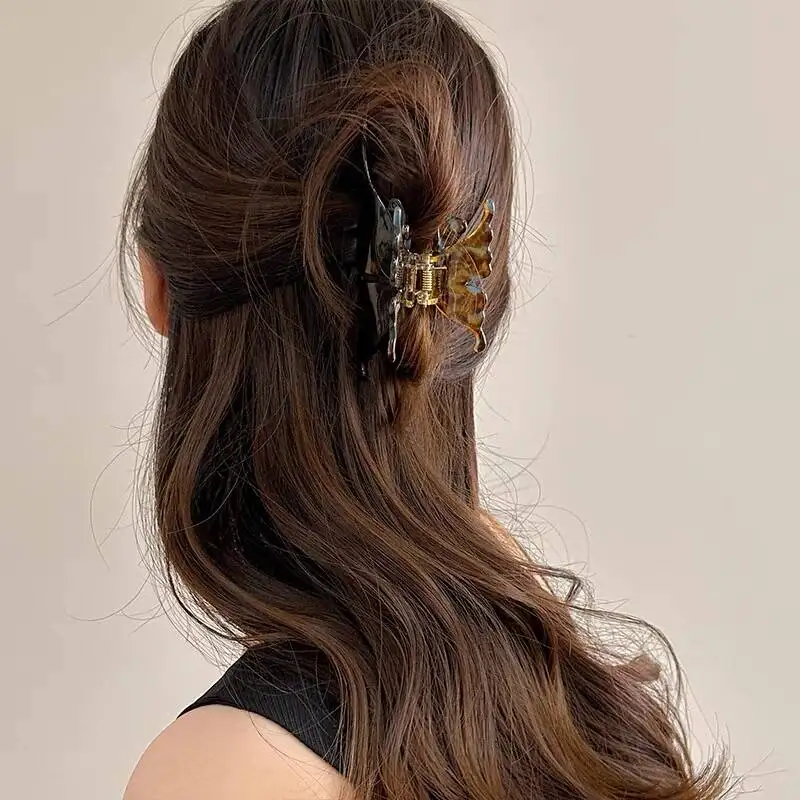 Exquisite Acetate Hair Claws Elegant Butterfly Shark Hair Clips Barrettes For Women Korean Design Hair Accessories Headwear Gift