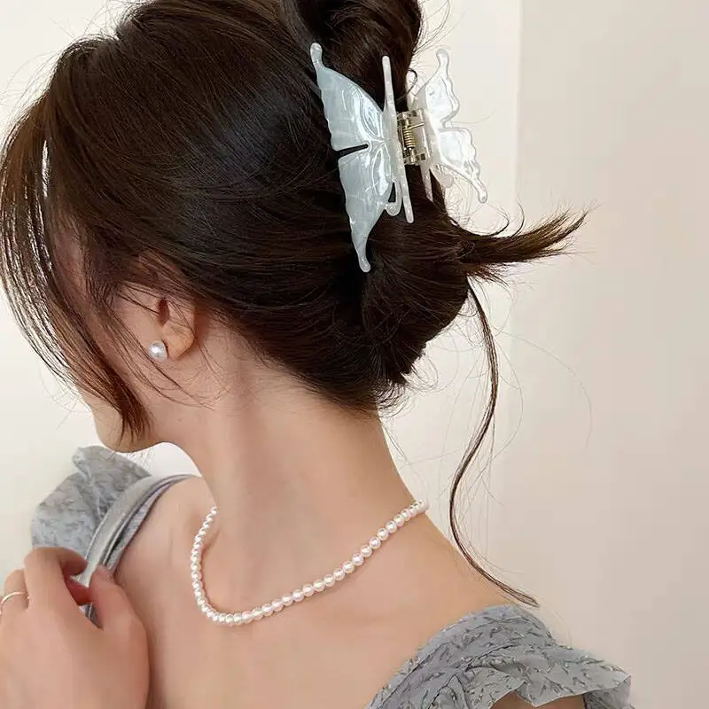 Exquisite Acetate Hair Claws Elegant Butterfly Shark Hair Clips Barrettes For Women Korean Design Hair Accessories Headwear Gift