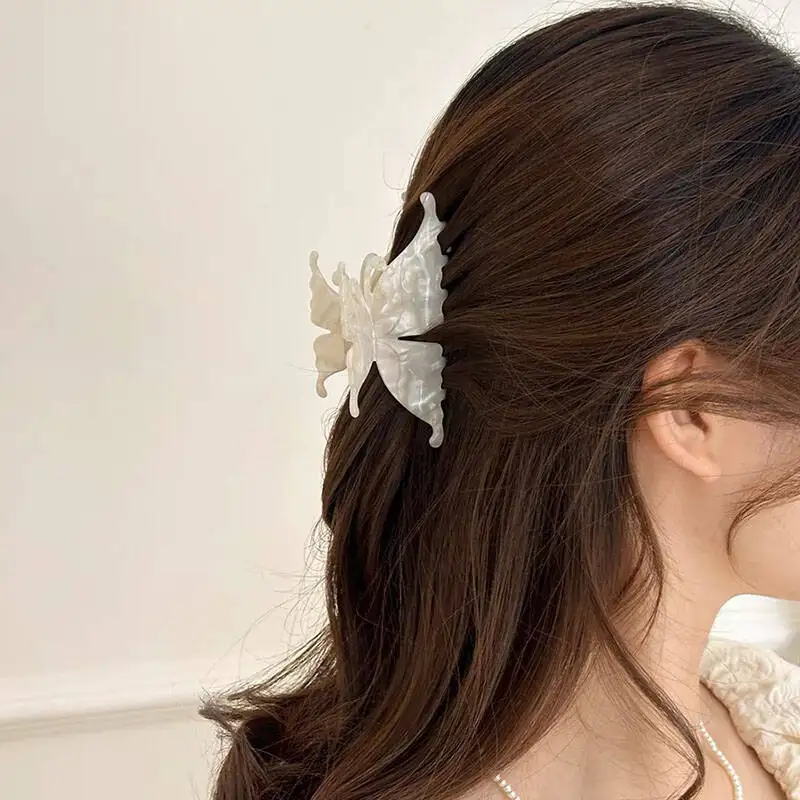 Exquisite Acetate Hair Claws Elegant Butterfly Shark Hair Clips Barrettes For Women Korean Design Hair Accessories Headwear Gift