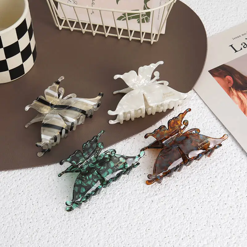 Exquisite Acetate Hair Claws Elegant Butterfly Shark Hair Clips Barrettes For Women Korean Design Hair Accessories Headwear Gift