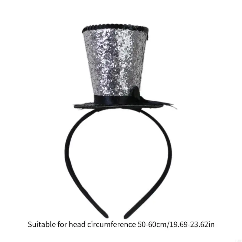 49MF Veil Top Hat Fascinators Hair Hoop Tea Hat for Girls Kids Vintage Pillbox Hat Tea Hat Fascinators Halloween
