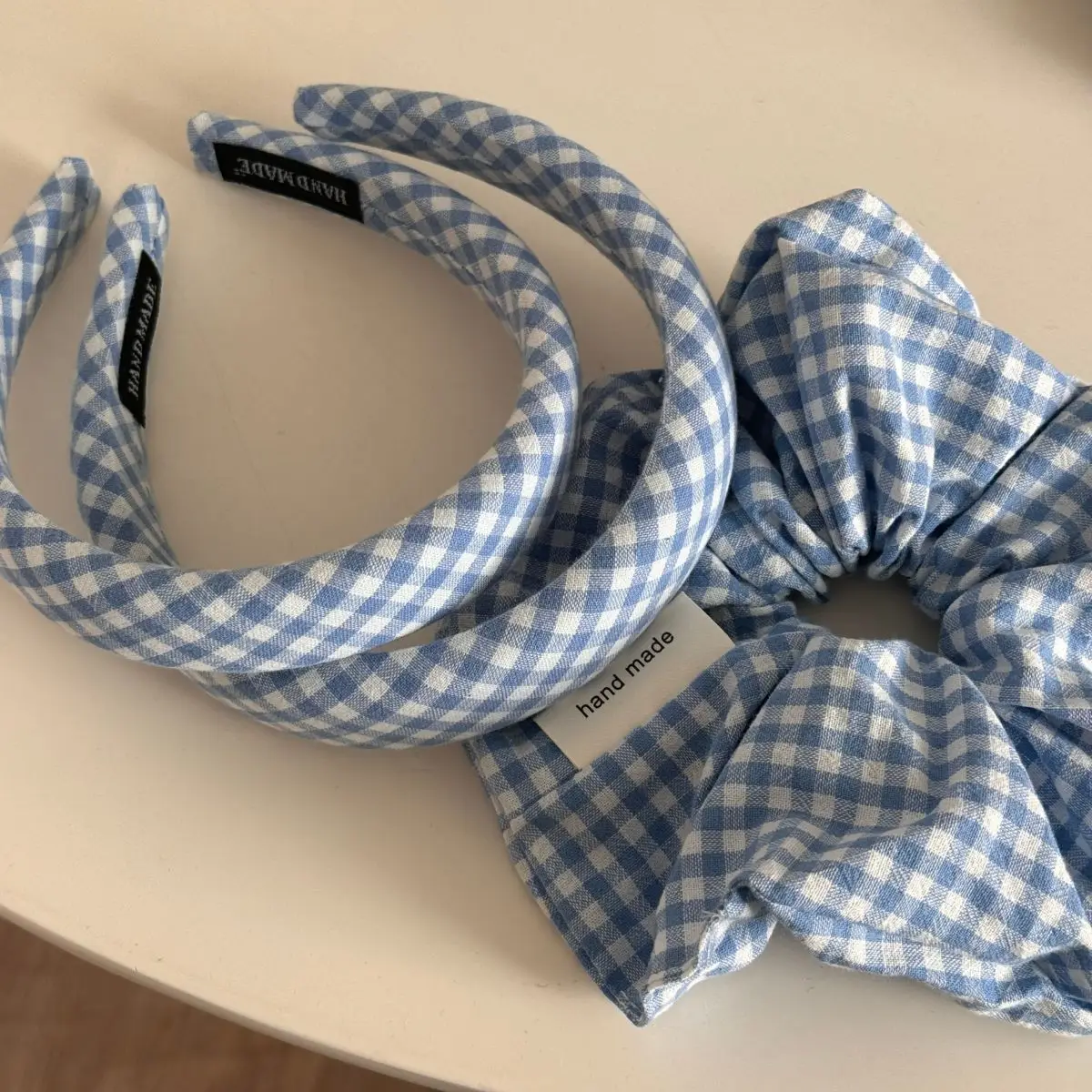 Sea Blue Polka Dot Scrunchies Fashion Gilrs Floral Plaid Large Intestine Hair Ties Ropes Women Sweet Versatile Rubber Bands