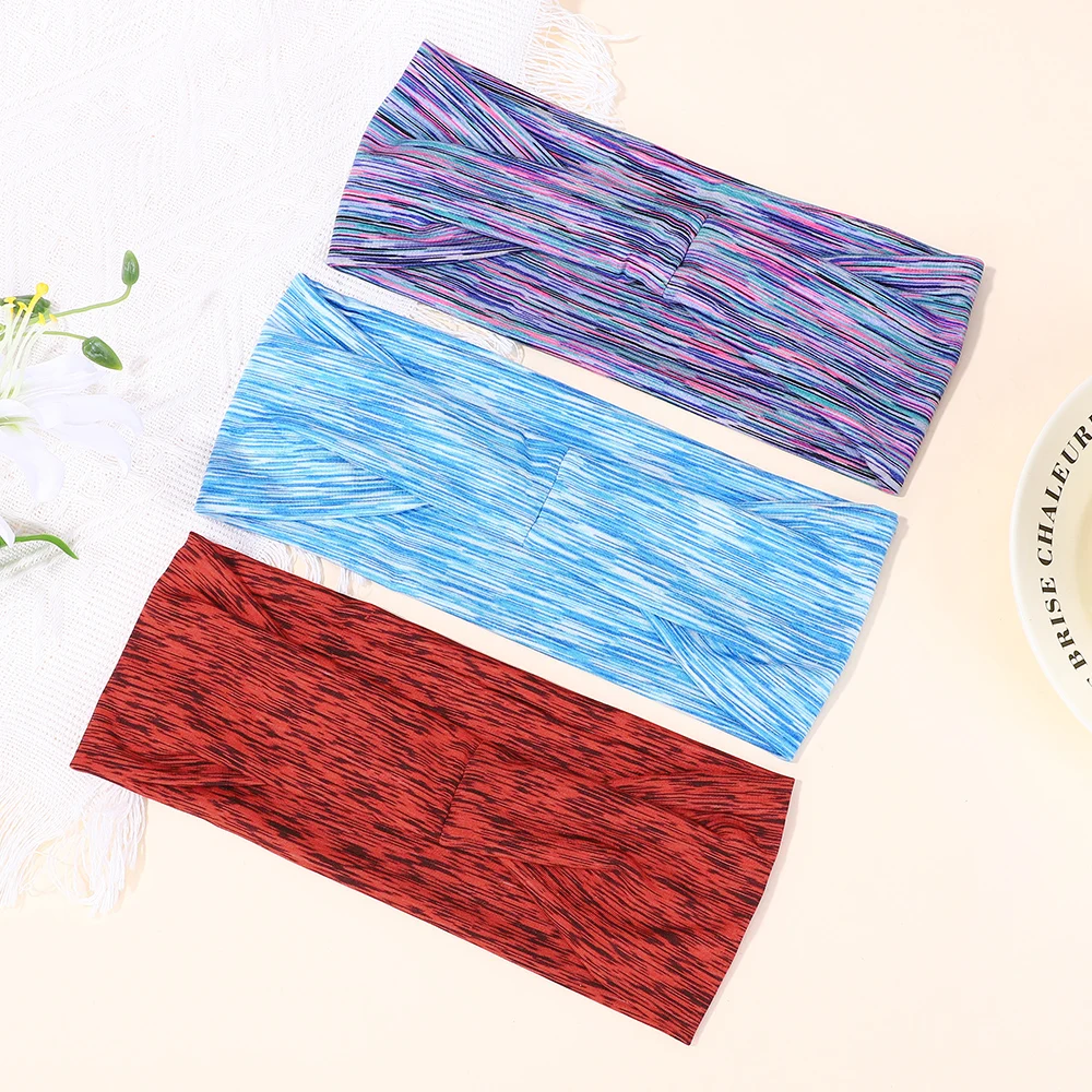 10Pcs Women Random Color Soft Elastic Hair Band Yoga Headband Sports Makeup Hair Hoop Vintag Headwrap Hair Accessories Wholesale