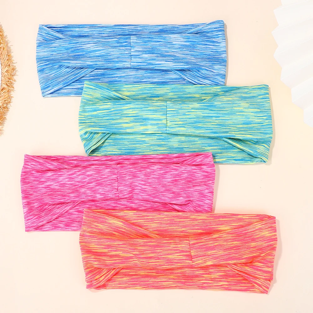 10Pcs Women Random Color Soft Elastic Hair Band Yoga Headband Sports Makeup Hair Hoop Vintag Headwrap Hair Accessories Wholesale